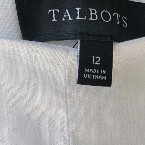 Talbots Linen Women's White Pants - Picture 3 of 11